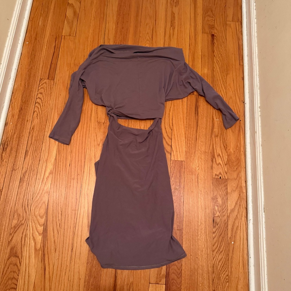 ELIN.KATANA Cut Out Long Sleeve Bodycon Dress Size M Mauve Purple Jersey